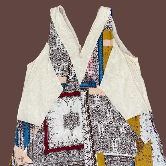 Free People All Patched Up Multicolor Patchwork Jumpsuit XS Like New - Picture 2 of 6